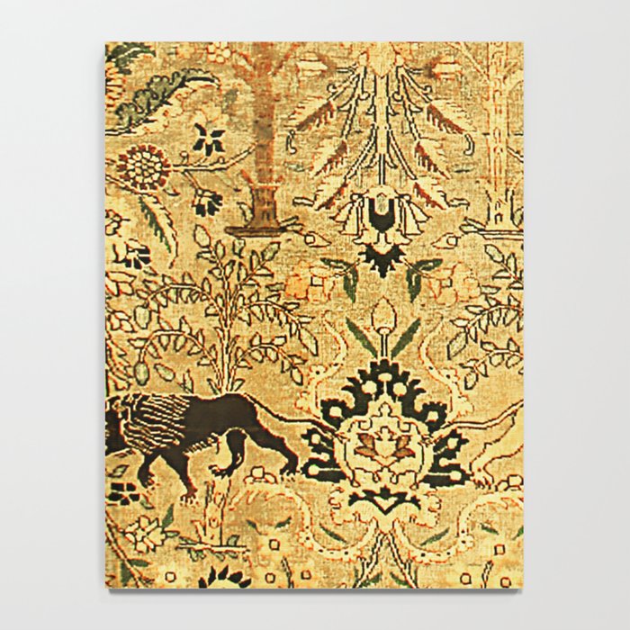 Antique Persian Tabriz Animal Rug Print Notebook Gallery Image 4
