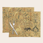 Antique Persian Tabriz Animal Rug Print Placemat Gallery Image 1