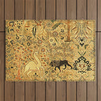 Antique Persian Tabriz Animal Rug Print Outdoor Rug Gallery Image 1