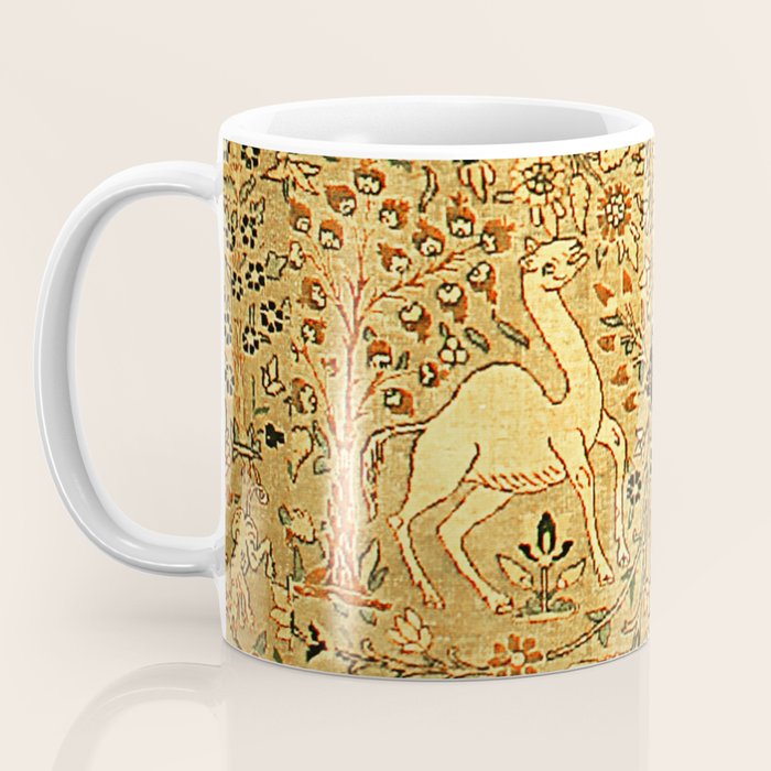 Antique Persian Tabriz Animal Rug Print Coffee Mug Gallery Image 3