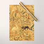 Antique Persian Tabriz Animal Rug Print Wrapping Paper Gallery Image 1