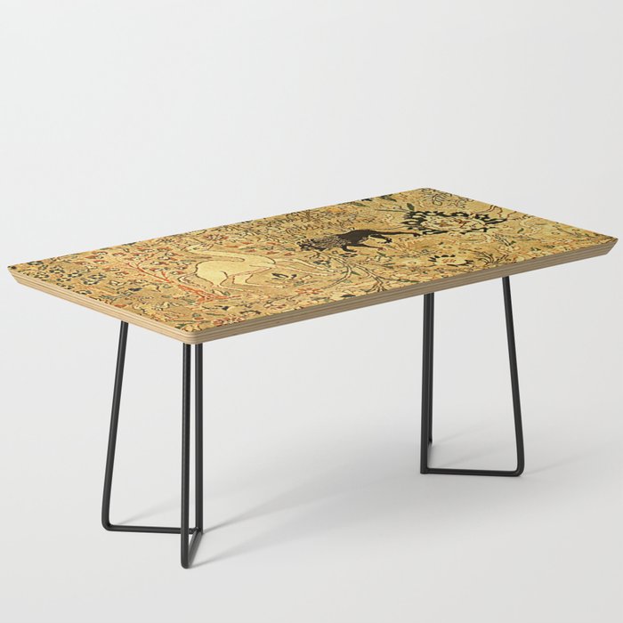 Antique Persian Tabriz Animal Rug Print Coffee Table Gallery Image 1
