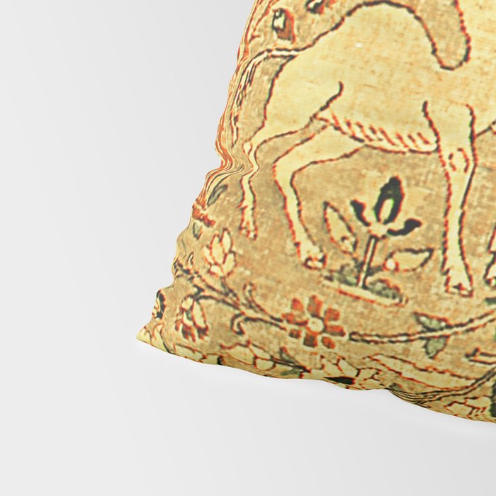 Antique Persian Tabriz Animal Rug Print Pillow Sham Gallery Image 4