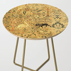 Antique Persian Tabriz Animal Rug Print Side Table Gallery Image 2