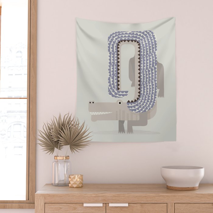 Whimsical Crocodile Wall Tapestry Gallery Image 2