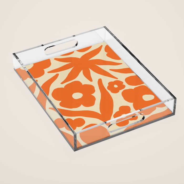 Floral eight Acrylic Tray Gallery Image 1