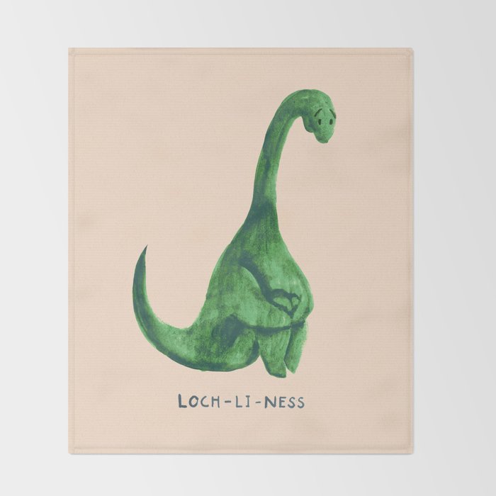 Lonely loch ness monster (loch-li-ness) Throw Blanket Gallery Image 2
