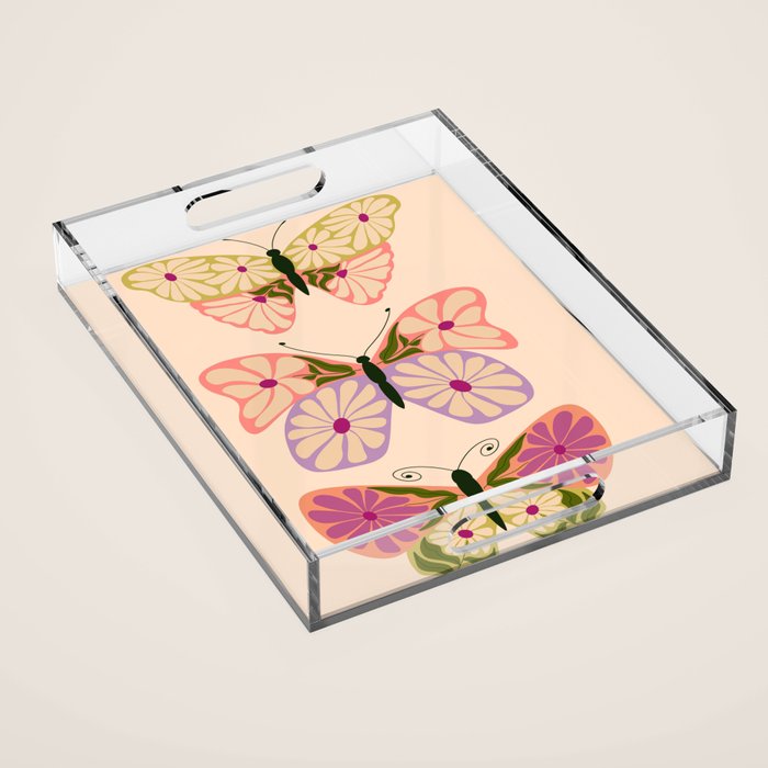 Charming Butterflies Acrylic Tray Gallery Image 1