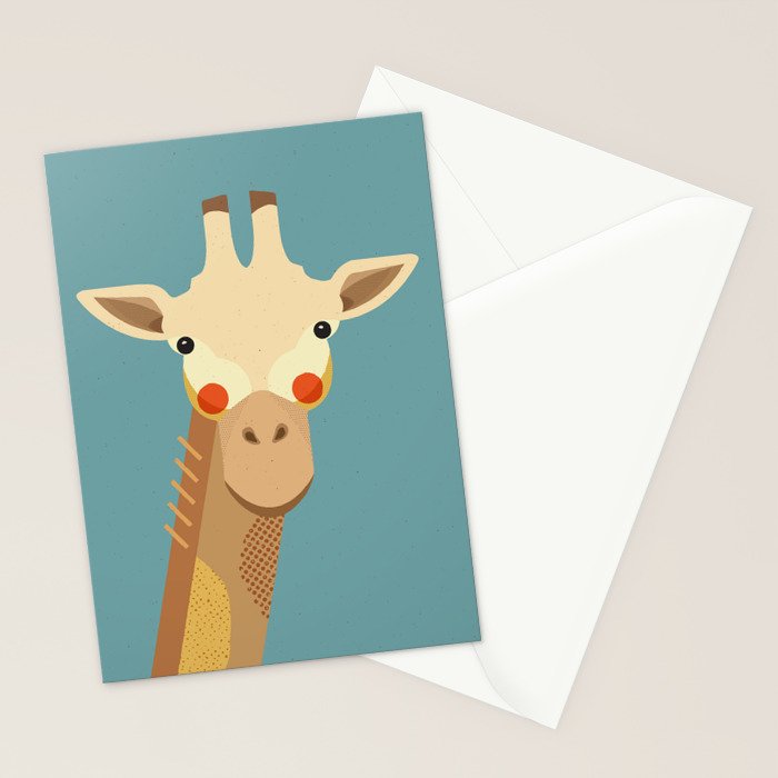 Giraffe, Animal Portrait Stationery Card Gallery Image 2