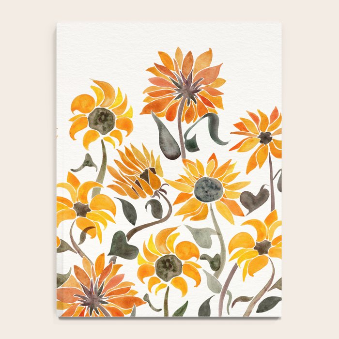 Sunflower Watercolor - Yellow & Black Palette Notebook Gallery Image 4