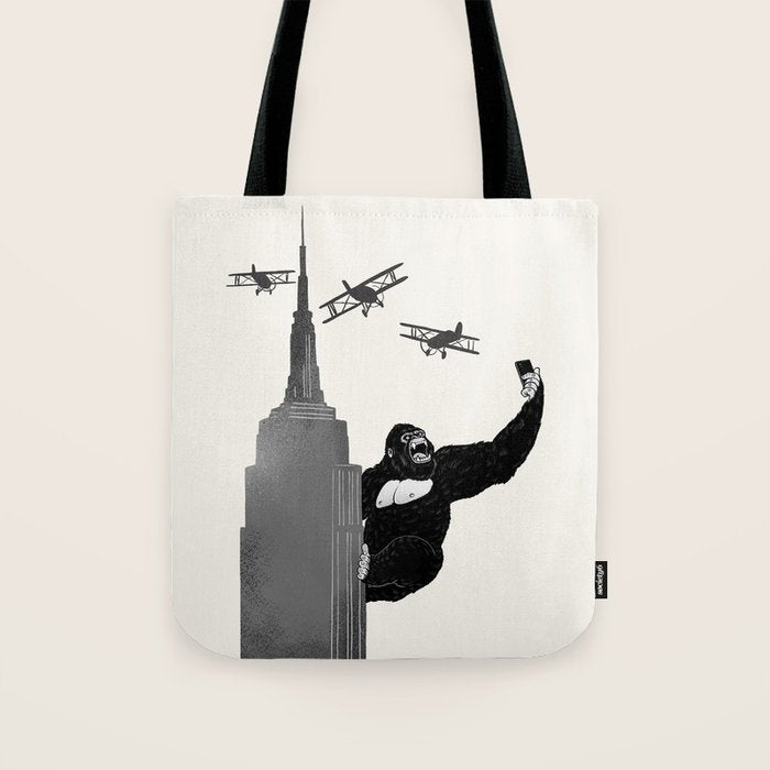 Selfie King Kong Tote Bag Gallery Image 1