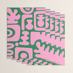 Abstract Green & Pink Decoupage Cutouts Wrapping Paper Gallery Image 3