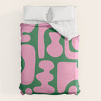 Abstract Green & Pink Decoupage Cutouts Duvet Cover Gallery Image 6