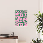 Abstract Green & Pink Decoupage Cutouts Poster Gallery Image 2