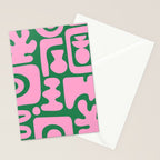 Abstract Green & Pink Decoupage Cutouts Stationery Card Gallery Image 2