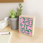 Abstract Green & Pink Decoupage Cutouts Mini Art Print Gallery Image 2