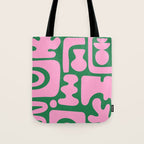 Abstract Green & Pink Decoupage Cutouts Tote Bag Gallery Image 1