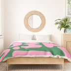 Abstract Green & Pink Decoupage Cutouts Duvet Cover Gallery Image 3