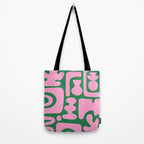 Abstract Green & Pink Decoupage Cutouts Tote Bag Gallery Image 2