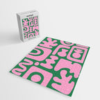 Abstract Green & Pink Decoupage Cutouts Jigsaw Puzzle Gallery Image 2