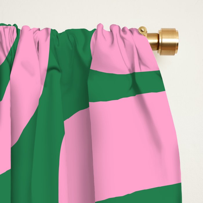 Abstract Green & Pink Decoupage Cutouts Window Curtain Gallery Image 2