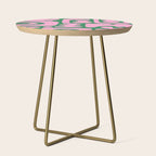 Abstract Green & Pink Decoupage Cutouts Side Table Gallery Image 1