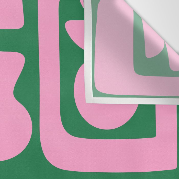 Abstract Green & Pink Decoupage Cutouts Wall Tapestry Gallery Image 3