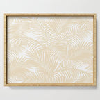 Modern tropical elegant ivory palm tree pattern Serving Tray Gallery Image 1