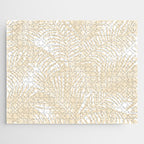 Modern tropical elegant ivory palm tree pattern Jigsaw Puzzle Gallery Image 1