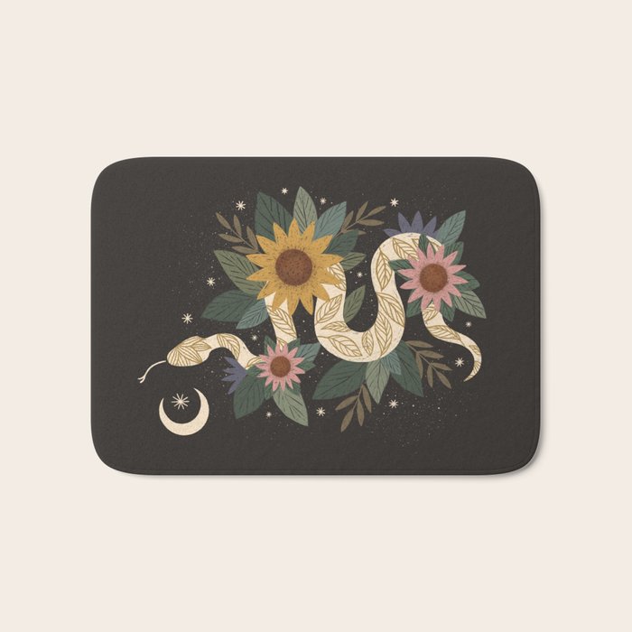 Year of the Snake 2025 - Black Bath Mat Gallery Image 1