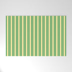 Yellow and Green Stripes Classic Double Stripe Vertical Pattern Welcome Mat Gallery Image 1