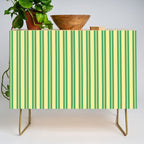Yellow and Green Stripes Classic Double Stripe Vertical Pattern Credenza Gallery Image 1