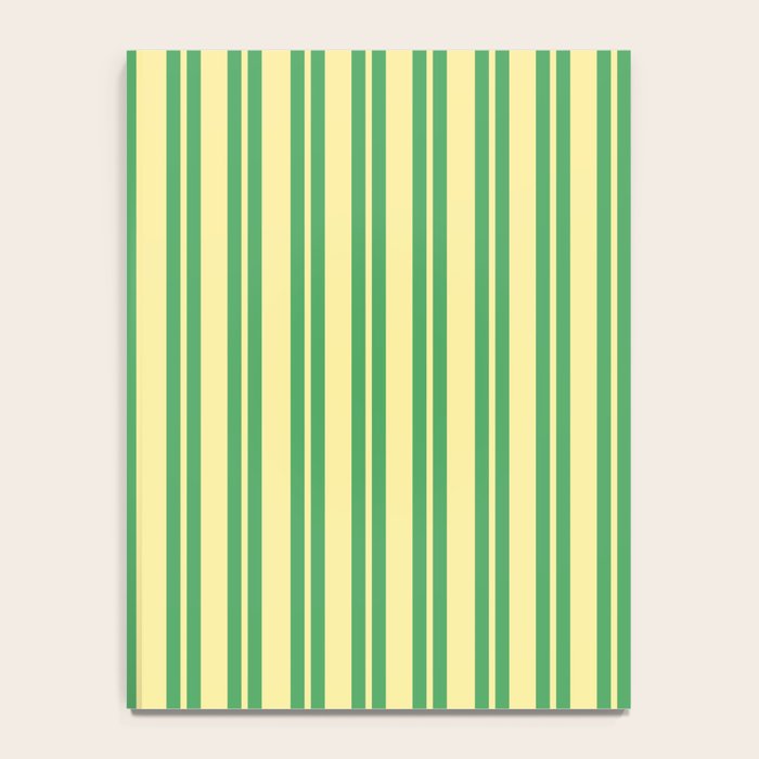 Yellow and Green Stripes Classic Double Stripe Vertical Pattern Notebook Gallery Image 4