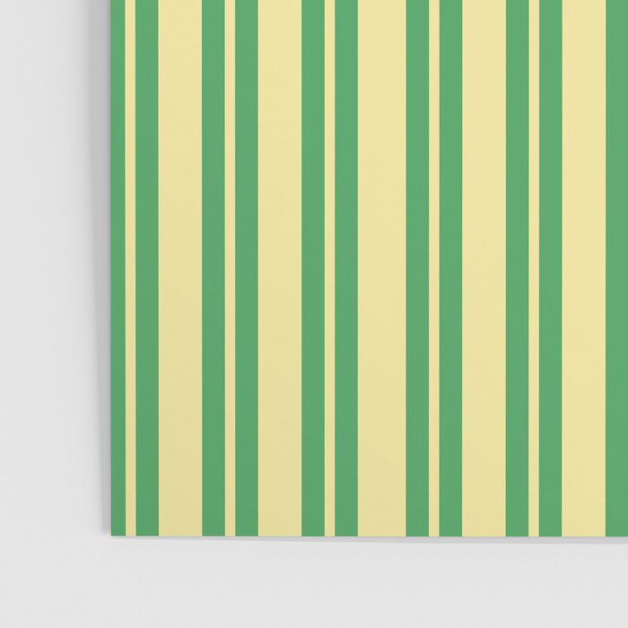 Yellow and Green Stripes Classic Double Stripe Vertical Pattern Poster Gallery Image 3