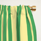 Yellow and Green Stripes Classic Double Stripe Vertical Pattern Window Curtain Gallery Image 2