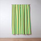 Yellow and Green Stripes Classic Double Stripe Vertical Pattern Window Curtain Gallery Image 3