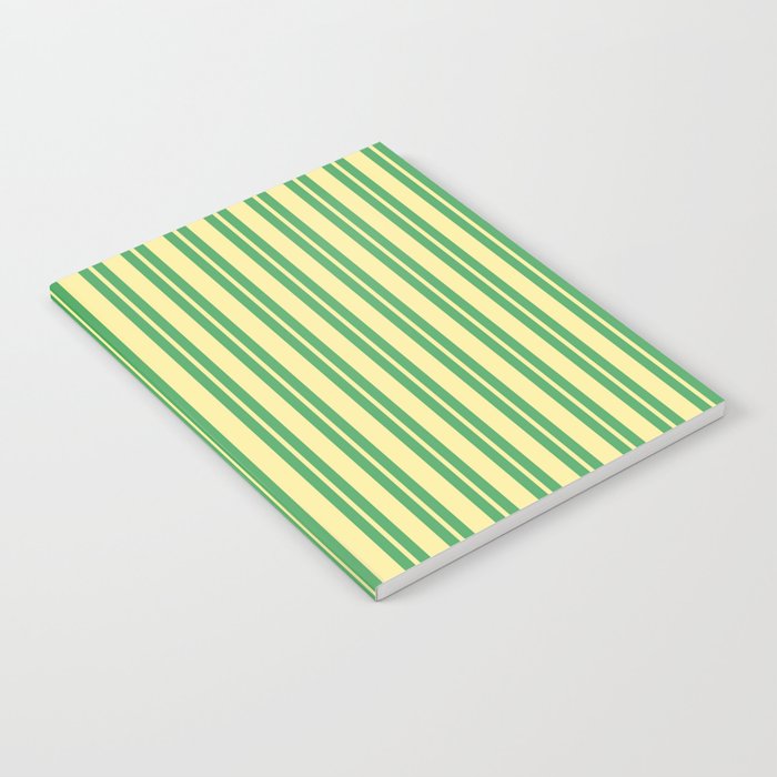 Yellow and Green Stripes Classic Double Stripe Vertical Pattern Notebook Gallery Image 2