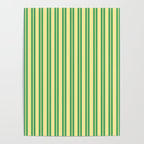 Yellow and Green Stripes Classic Double Stripe Vertical Pattern Poster Gallery Image 4