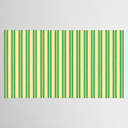 Yellow and Green Stripes Classic Double Stripe Vertical Pattern Tablecloth Gallery Image 2