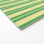 Yellow and Green Stripes Classic Double Stripe Vertical Pattern Welcome Mat Gallery Image 2