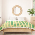 Yellow and Green Stripes Classic Double Stripe Vertical Pattern Duvet Cover Gallery Image 3