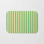 Yellow and Green Stripes Classic Double Stripe Vertical Pattern Bath Mat Gallery Image 1