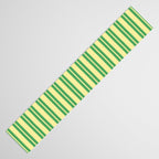 Yellow and Green Stripes Classic Double Stripe Vertical Pattern Table Runner Gallery Image 3