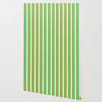 Yellow and Green Stripes Classic Double Stripe Vertical Pattern Wallpaper Gallery Image 2