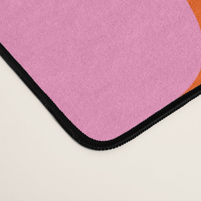 Retro Floral Orange And Pink Print Preppy Decor Abstract Flowers Desk Mat Gallery Image 4