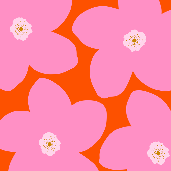 Retro Floral Orange And Pink Print Preppy Decor Abstract Flowers Coffee Mug Gallery Image 2