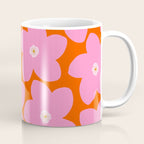 Retro Floral Orange And Pink Print Preppy Decor Abstract Flowers Coffee Mug Gallery Image 1