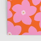 Retro Floral Orange And Pink Print Preppy Decor Abstract Flowers Poster Gallery Image 3