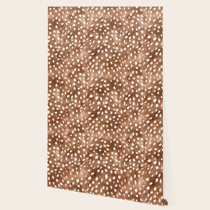 Watercolor Fawn Spots, Animal Print, Vintage Spring Wallpaper Gallery Image 2