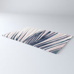 Contemporary Palm Leaf in Navy Blue and Blush Pink Rug Gallery Image 3
